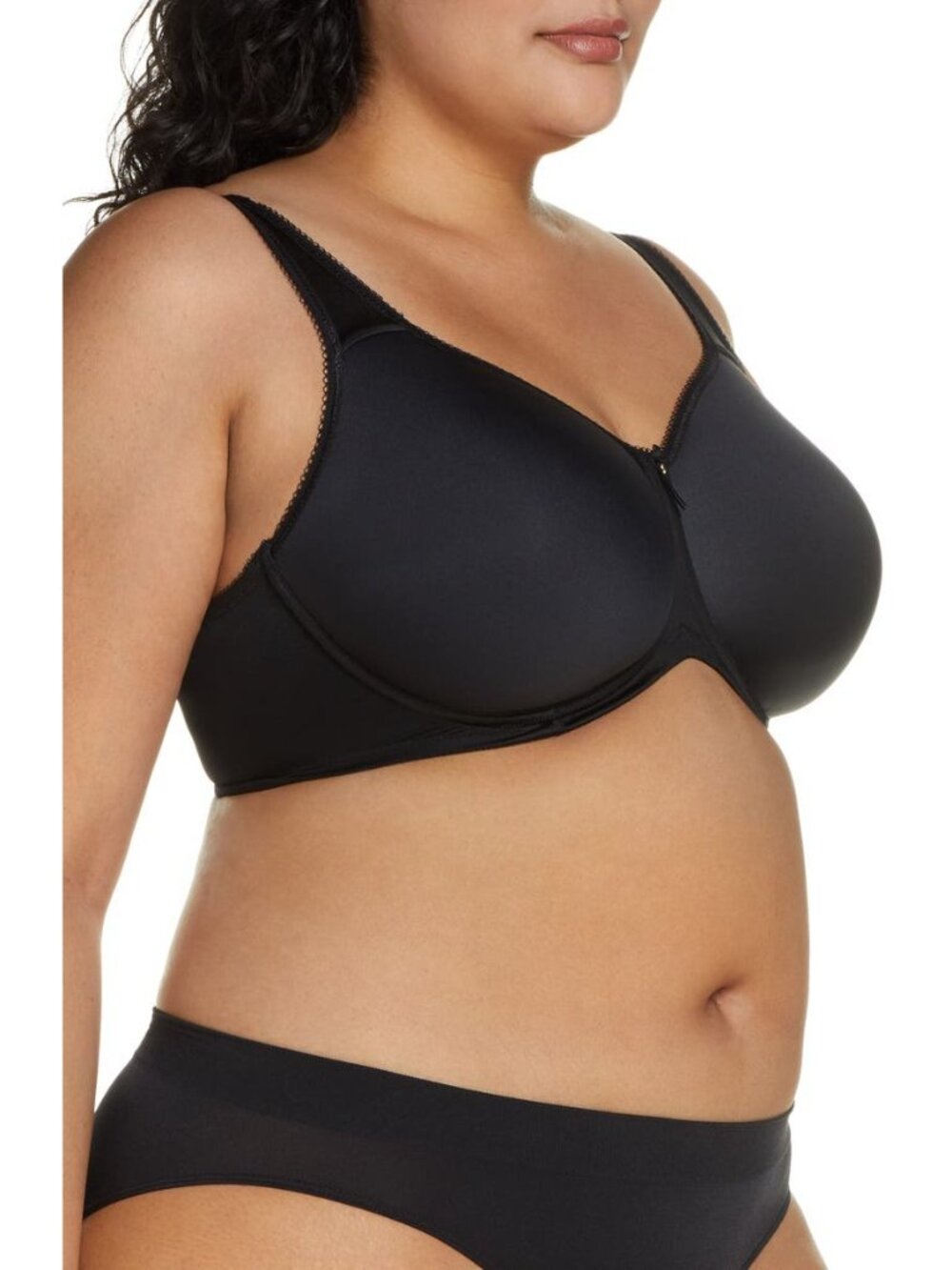 🆕WACOAL Basic Beauty Seamless Spacer Underwire T-Shirt Bra 34DD Black #853192 - Picture 2 of 10